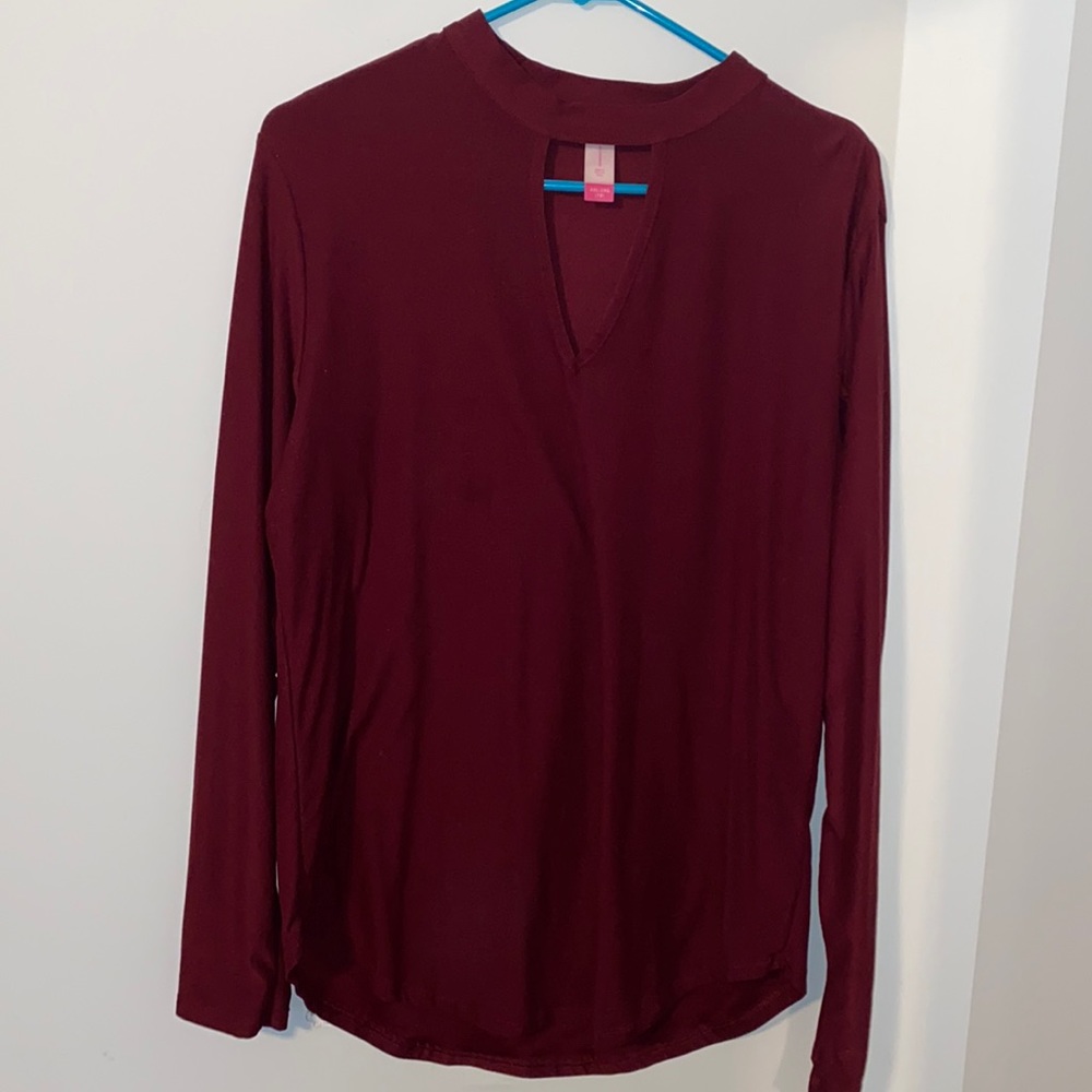 Wine colored long sleeve top